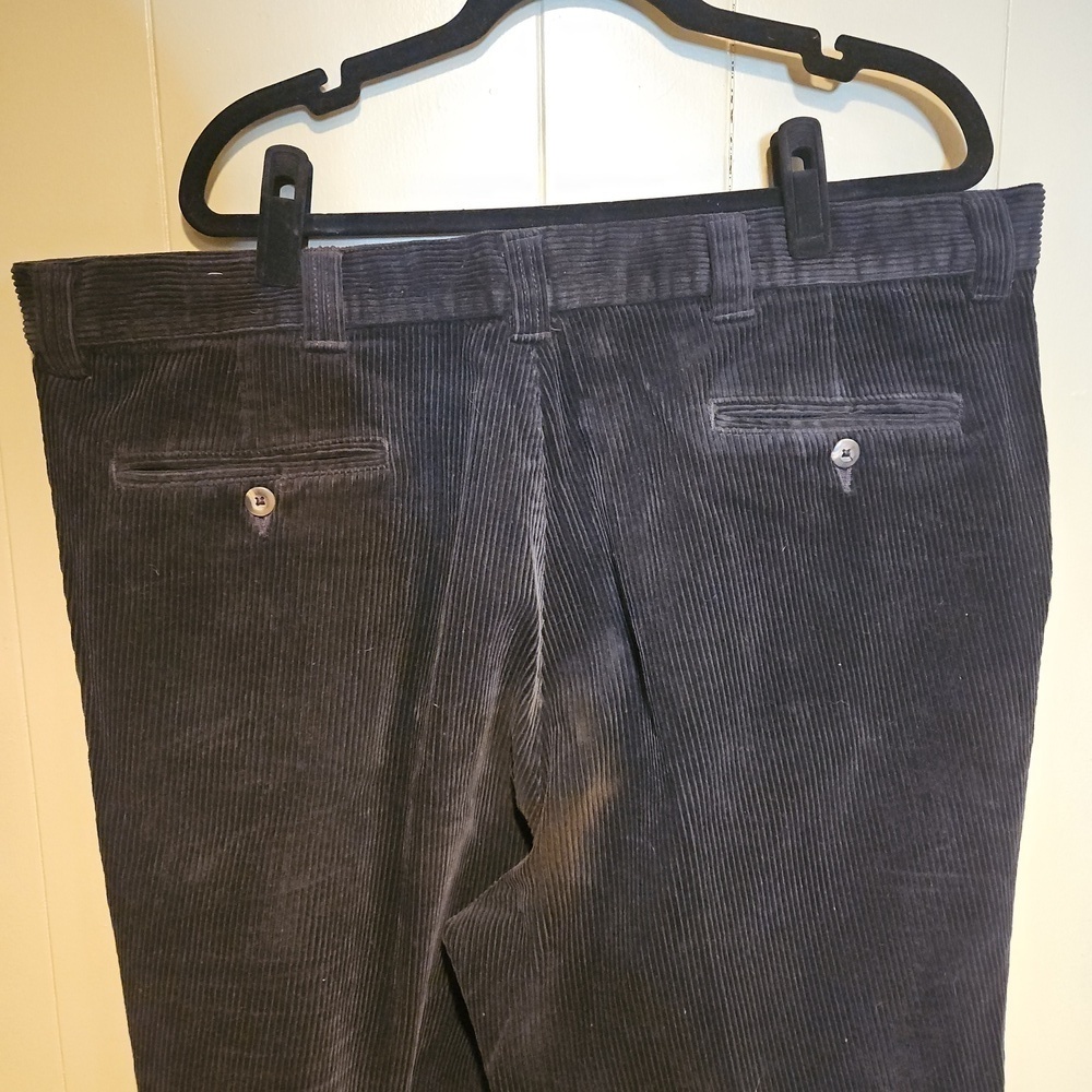 Harbor Bay Pants, Mens, Size 44x32, Navy Blue, Corduroy, Classic Fit, - Picture 3 of 6